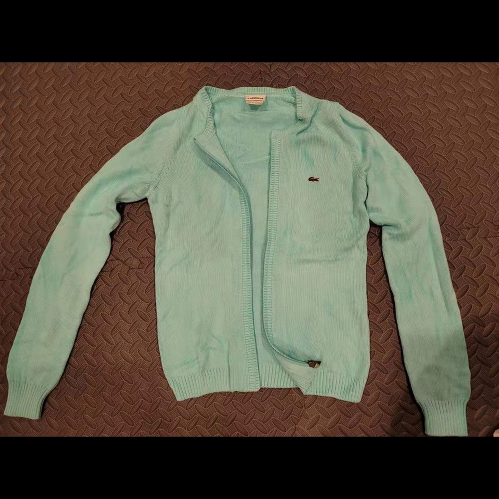 Lacoste - mint sweater with zipper (size S)